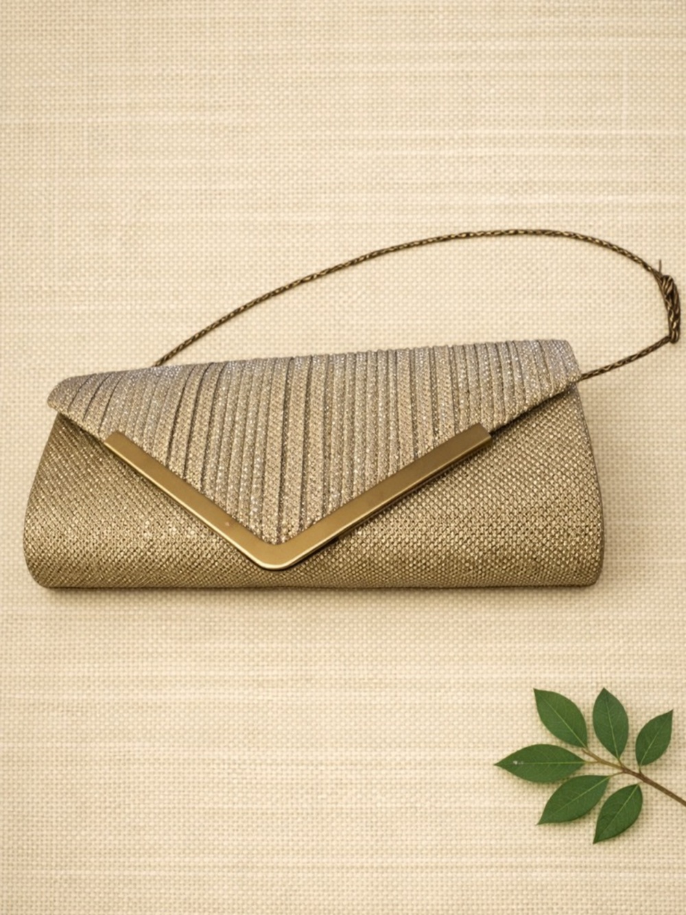 Silver Metallic Chain Clutch – Sleek Evening & Formal Bag | New